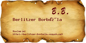 Berlitzer Borbála névjegykártya